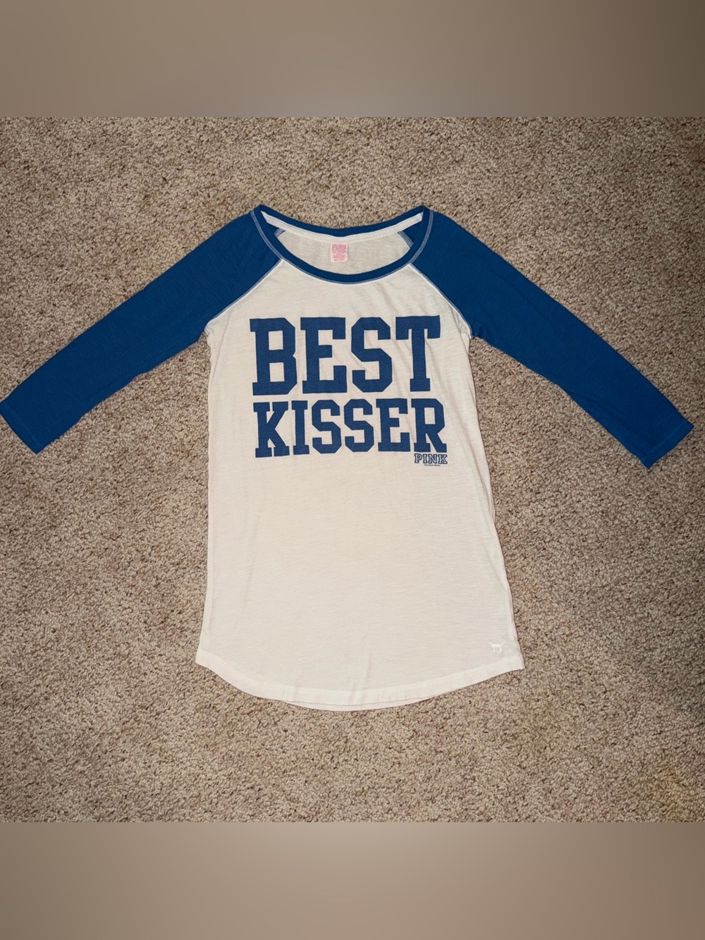 Vintage Victoria's Secret PINK 'Best Kisser' Tee XS